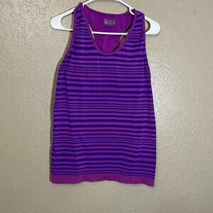 Athleta purple striped tank top large